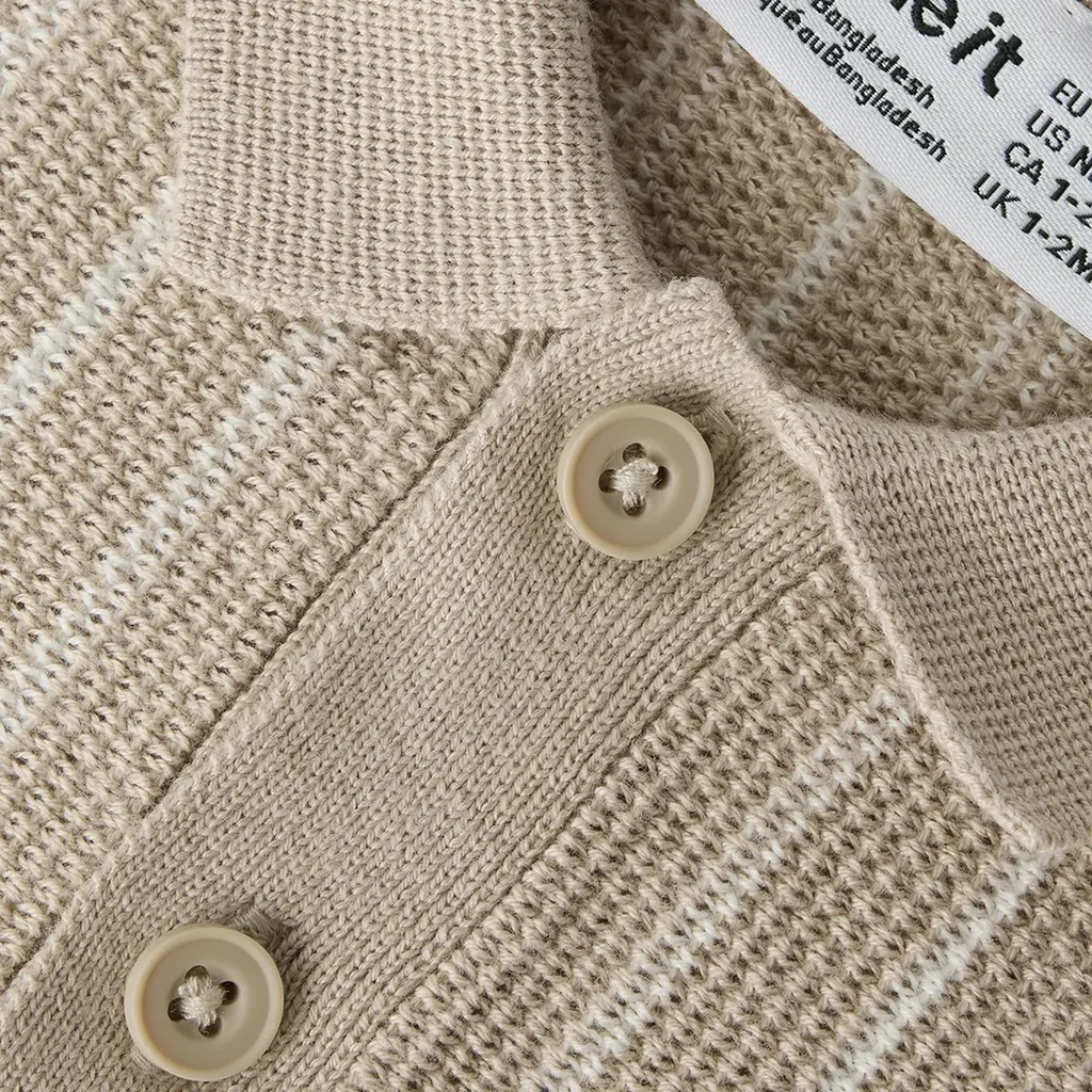 Gebreid vestje met polo kraagje Floppi (chateay gray)