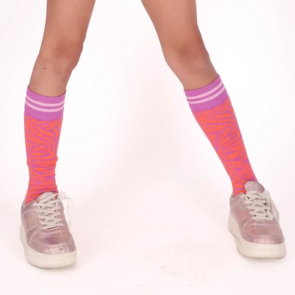 Kniesokken Missy (summer zebra)