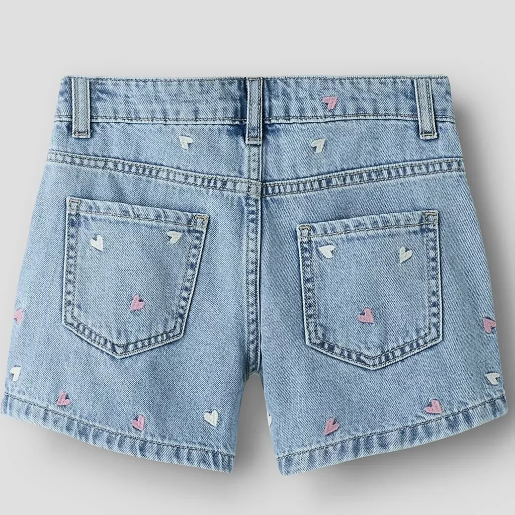 Korte spijkerbroek REGULAR FIT Bella (light blue bleached denim multi heart)