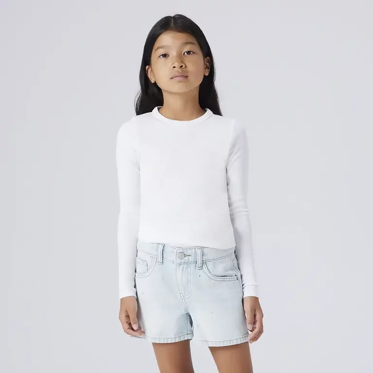 Korte spijkerbroek rhinestone REGULAR FIT Rose (light blue denim)