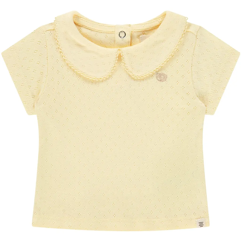 T-shirtje met kraagje ajour (buttercup)