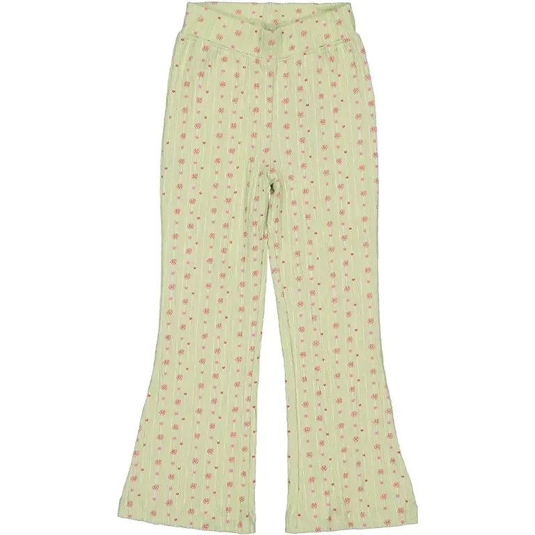 Broek flared Dzenia (aop green flower)