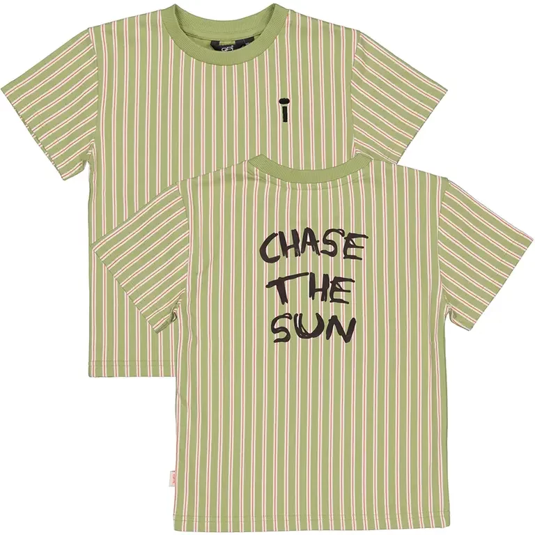 T-shirt Danley backprint (aop coral white stripe)