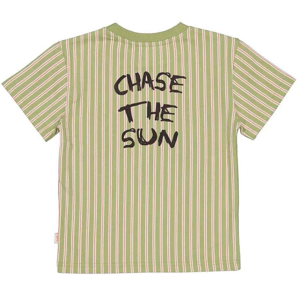 T-shirt Danley backprint (aop coral white stripe)