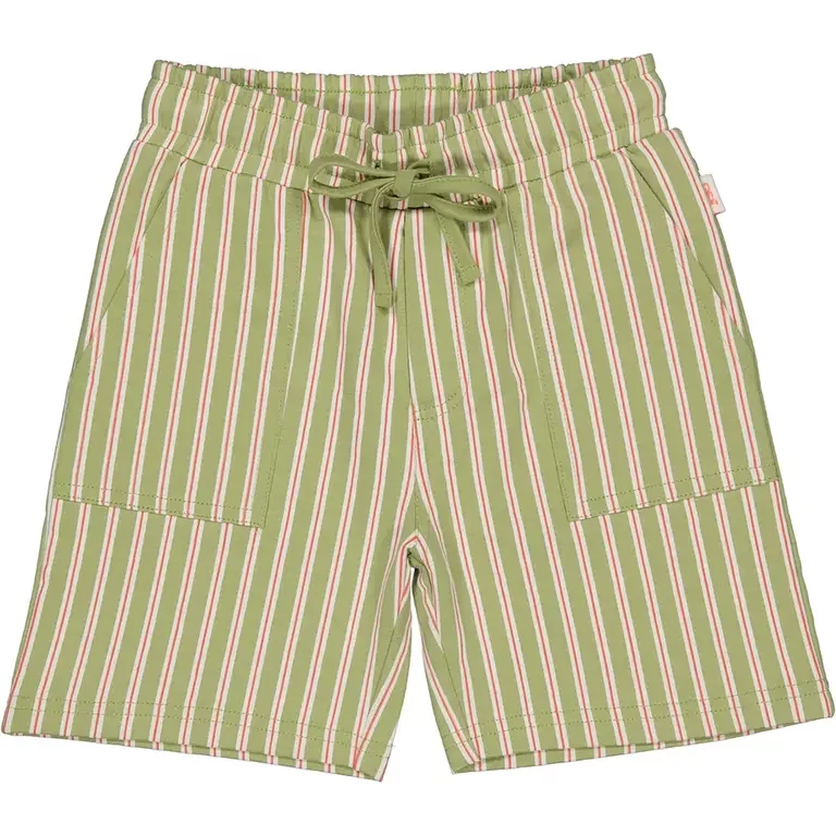 Korte broek Dieder (aop coral white stripe)
