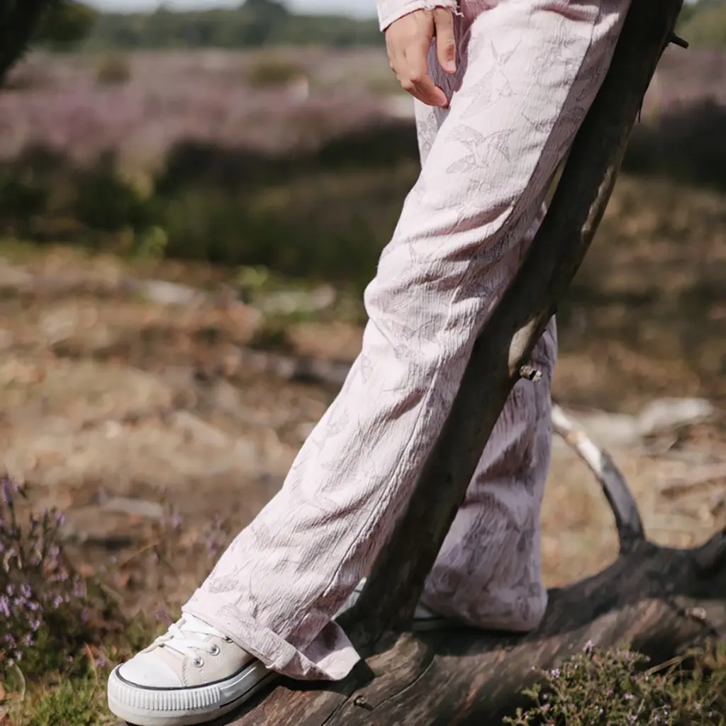 Broek Bijntje flared (aop white animal)