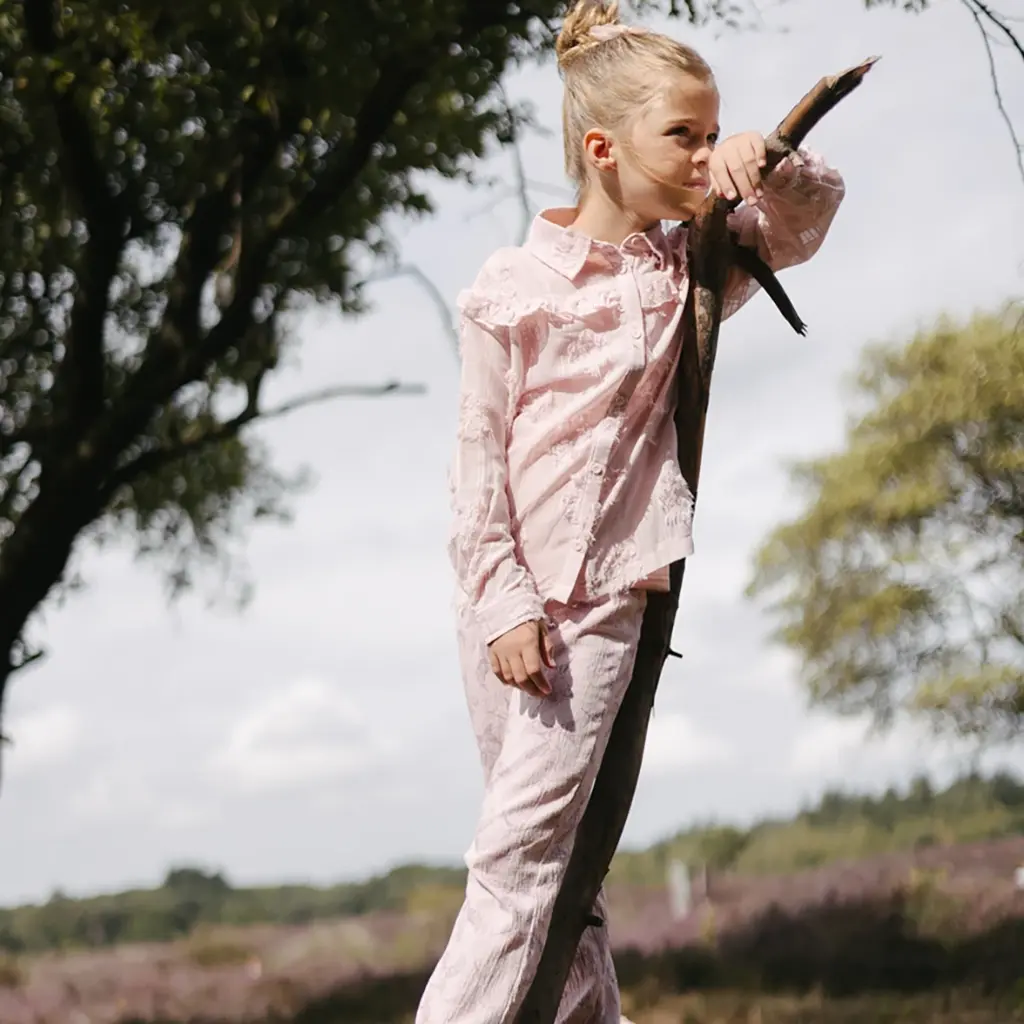 Broek Bijntje flared (aop white animal)