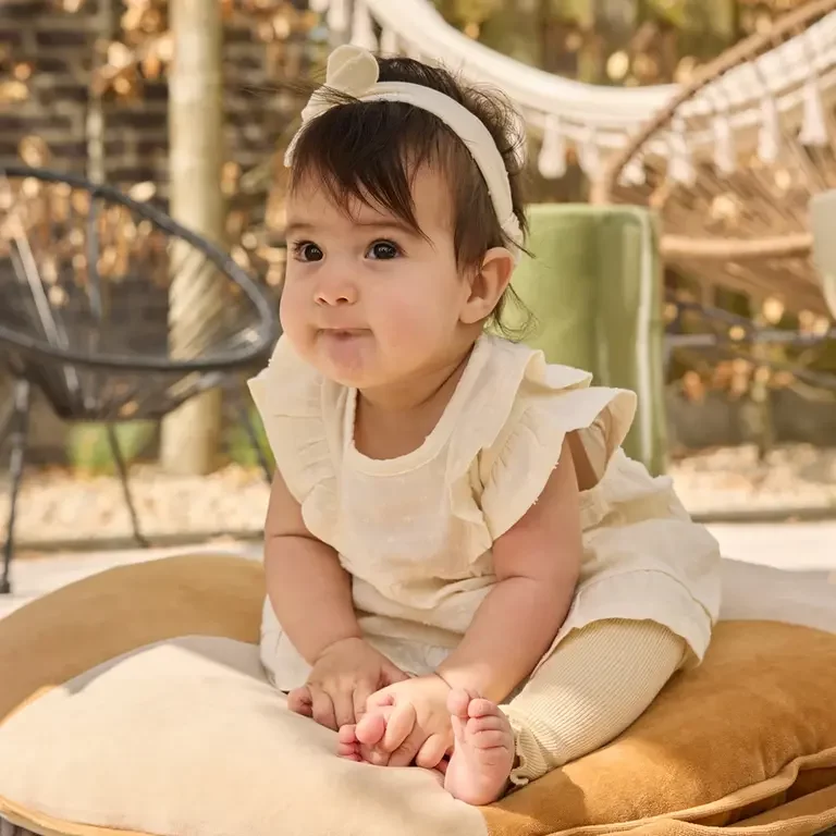 Jurk met haarbandje (off-white)