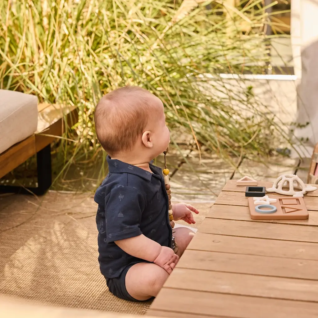 Tweedelig setje (navy) - overhemd met kort broekje