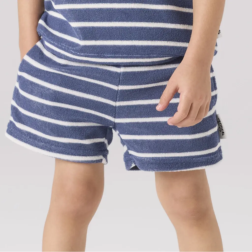 Korte broek badstof Finti (vintage indigo)