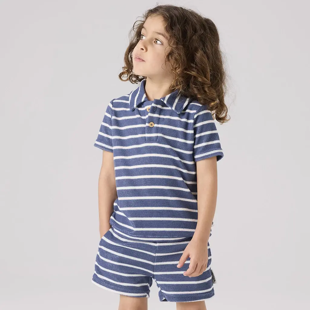 Korte broek badstof Finti (vintage indigo)