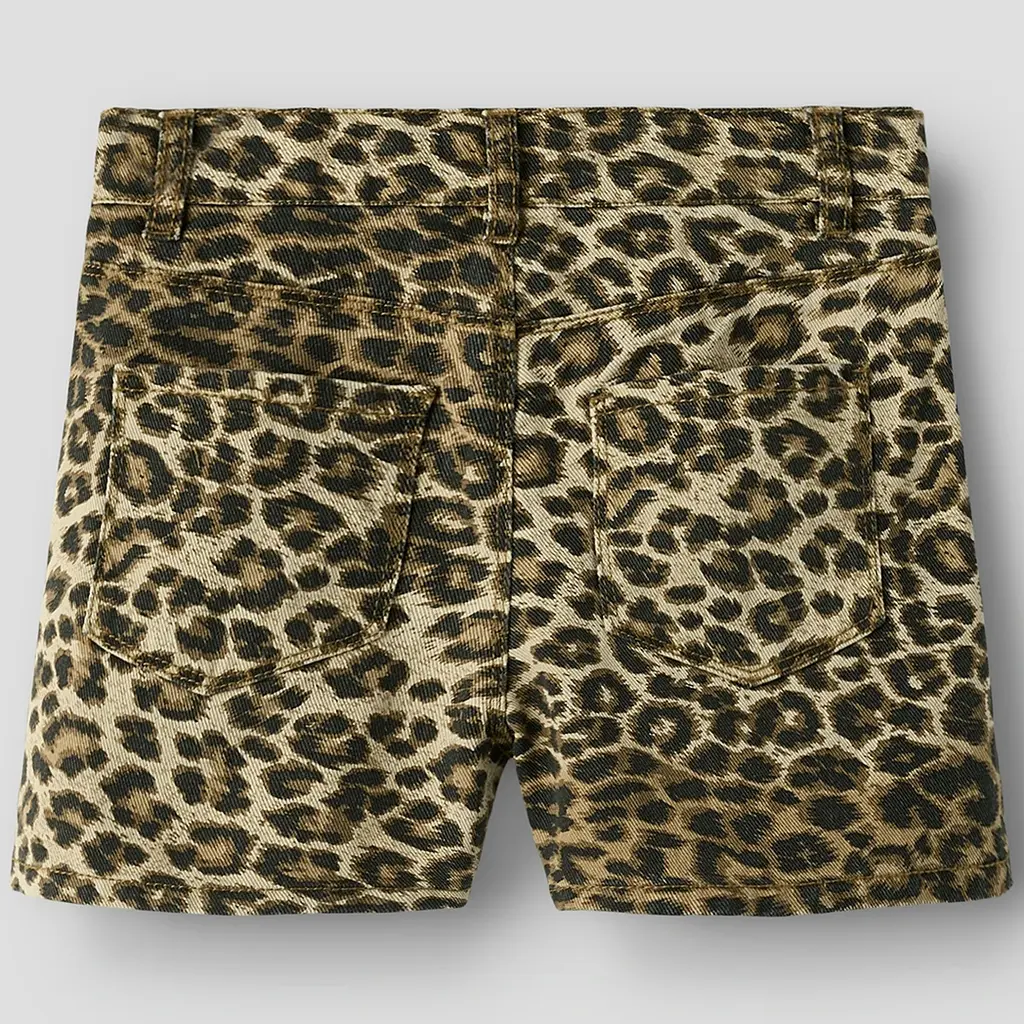 Korte broek MOM FIT Rose (silver mink leopard)