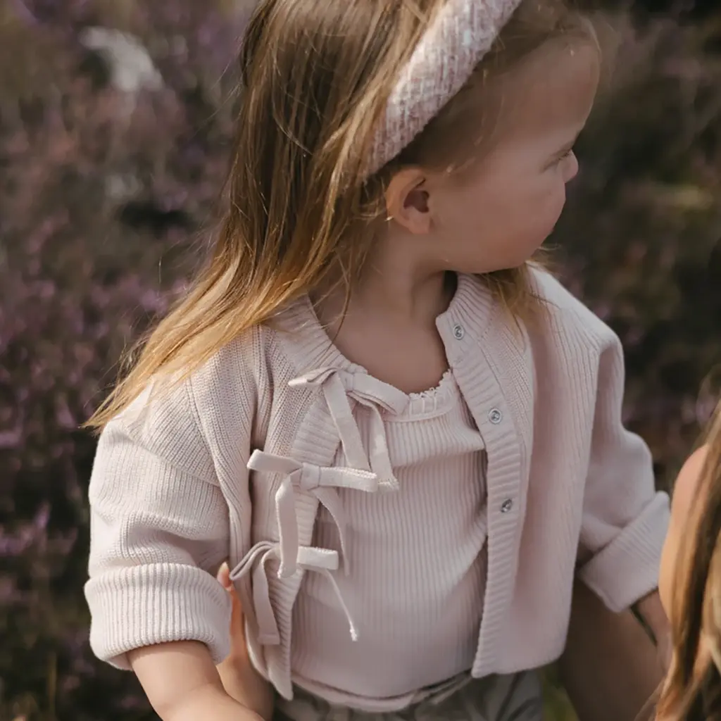 Gebeid vestje Ber (light mauve)