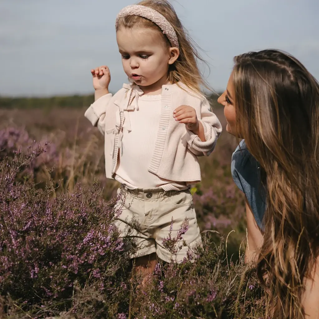 Gebeid vestje Ber (light mauve)
