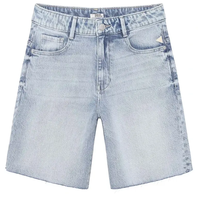 Korte spijkerbroek (used light denim)