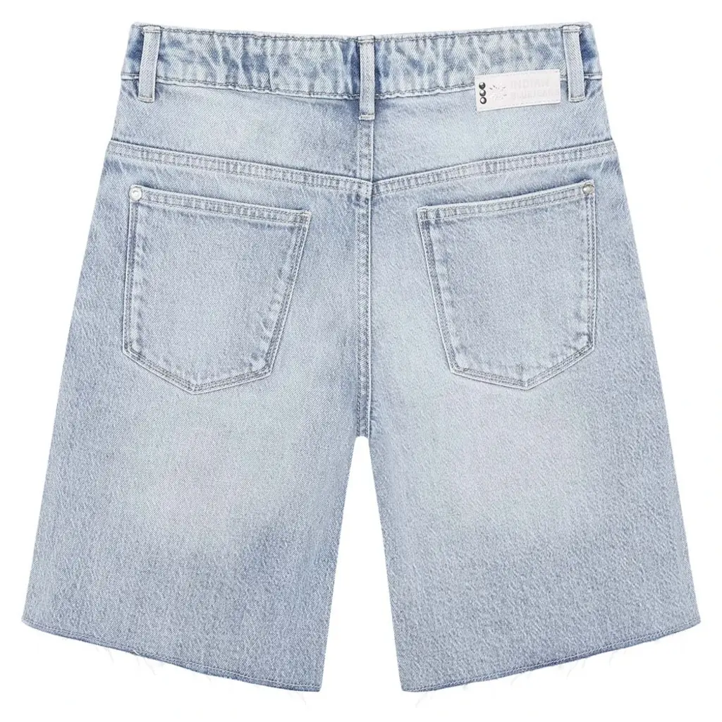 Korte spijkerbroek (used light denim)