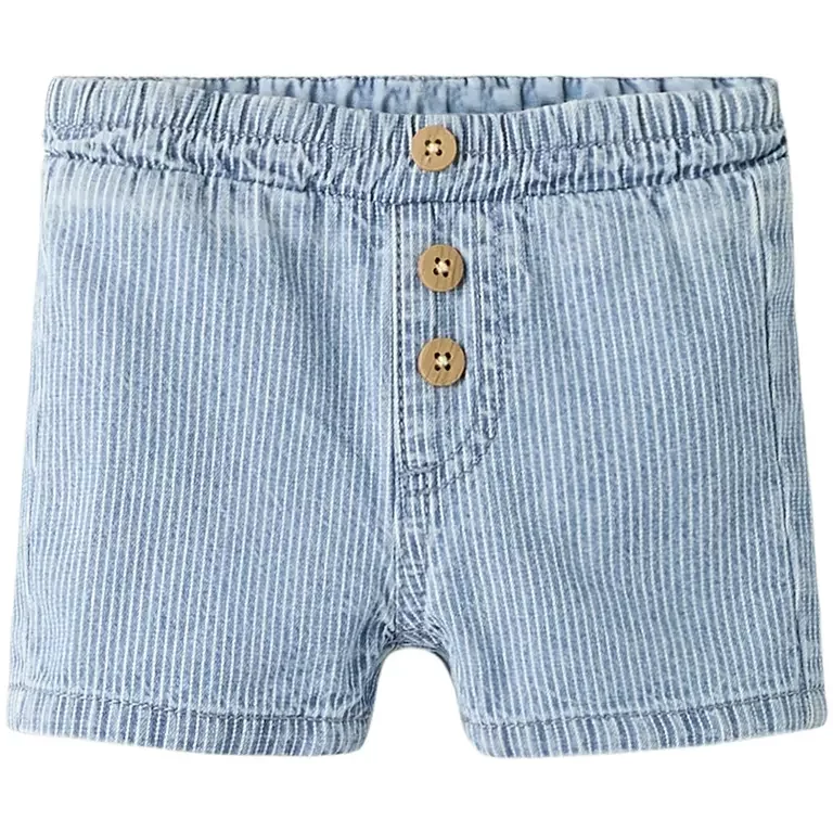 Kort broekje streepje Ryan (light blue denim)