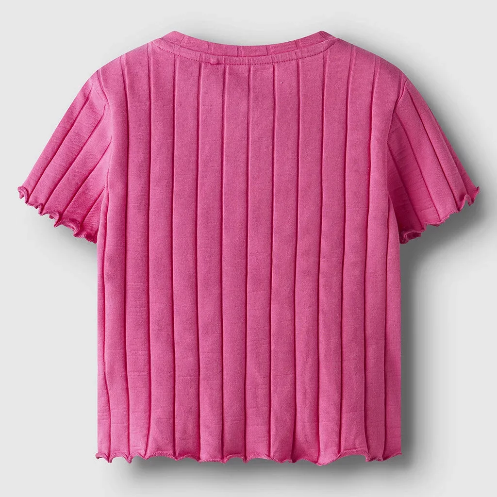 T-shirt cropped Noralina (carmine rose)