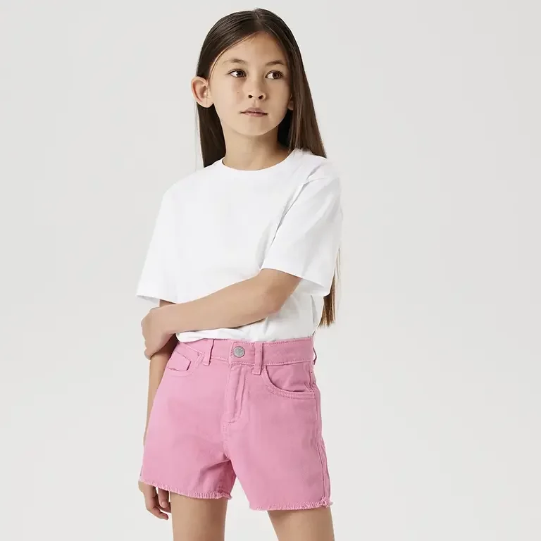 Korte broek twill MOM FIT Rose (aurora pink)