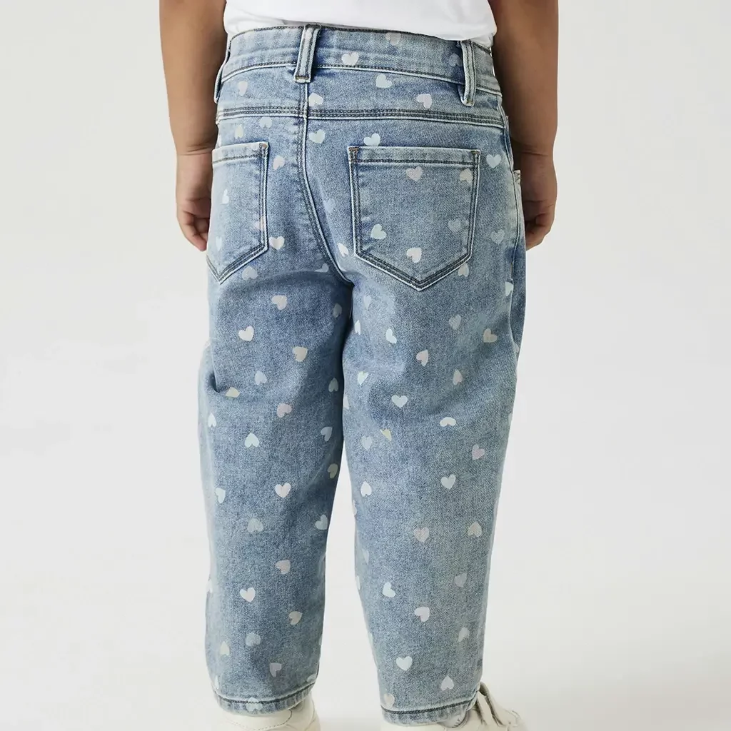 Jeans MOM FIT Bella (medium blue denim hearts)