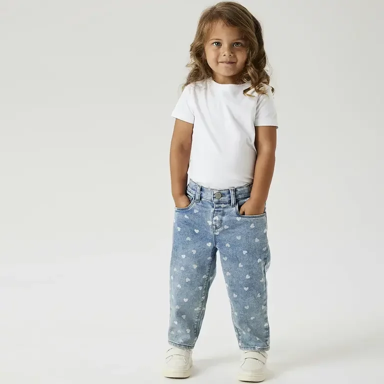 Jeans MOM FIT Bella (medium blue denim hearts)