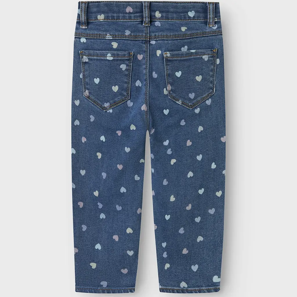 Jeans MOM FIT Bella (denim blue hearts)