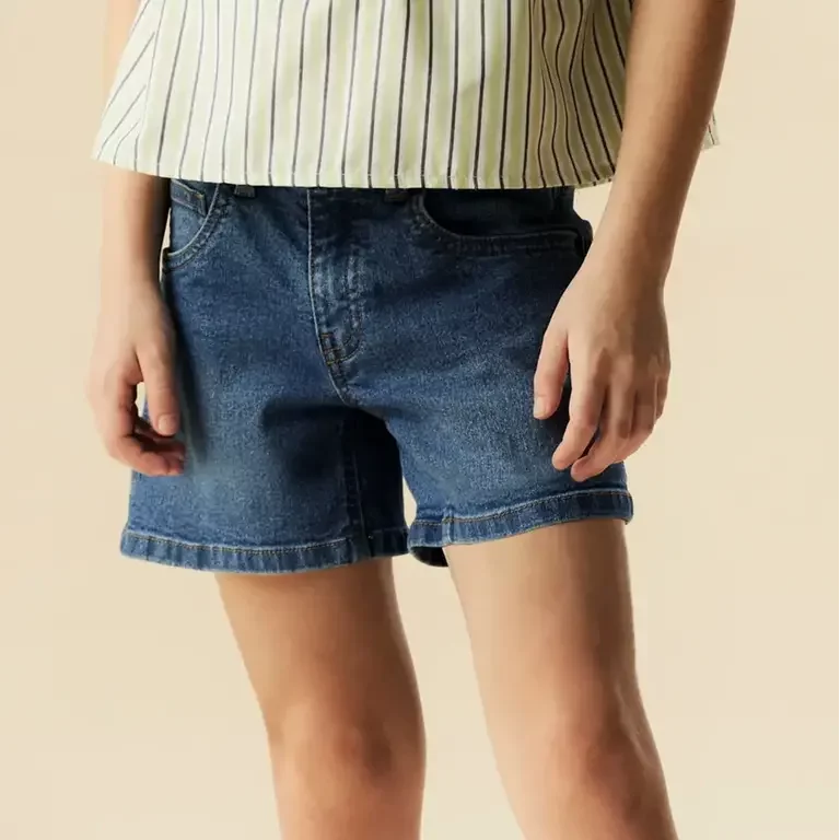 Korte broek WIDE LEG Rose (medium blue denim)