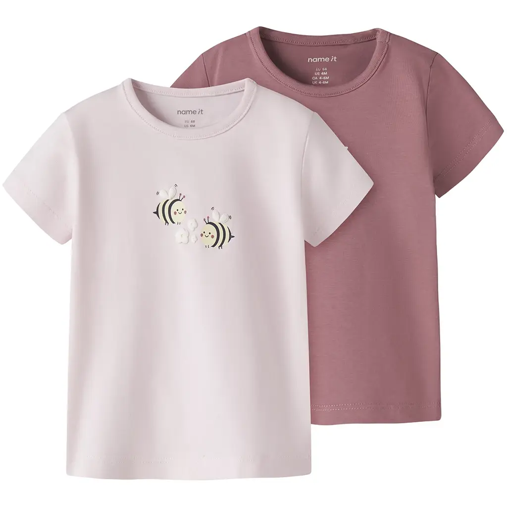 Twee t-shirts Vubie (mesa rose/cradle pink)