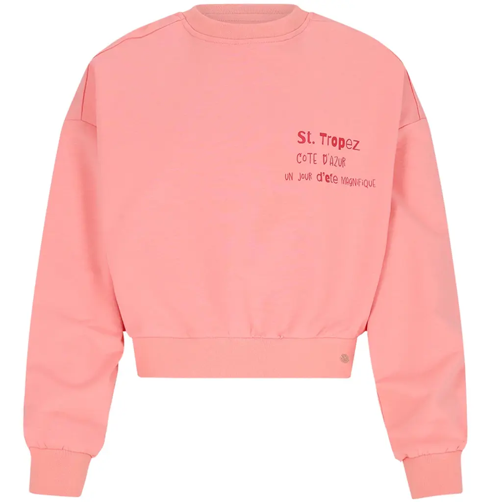 Trui Kex cropped backprint (peach blossom)