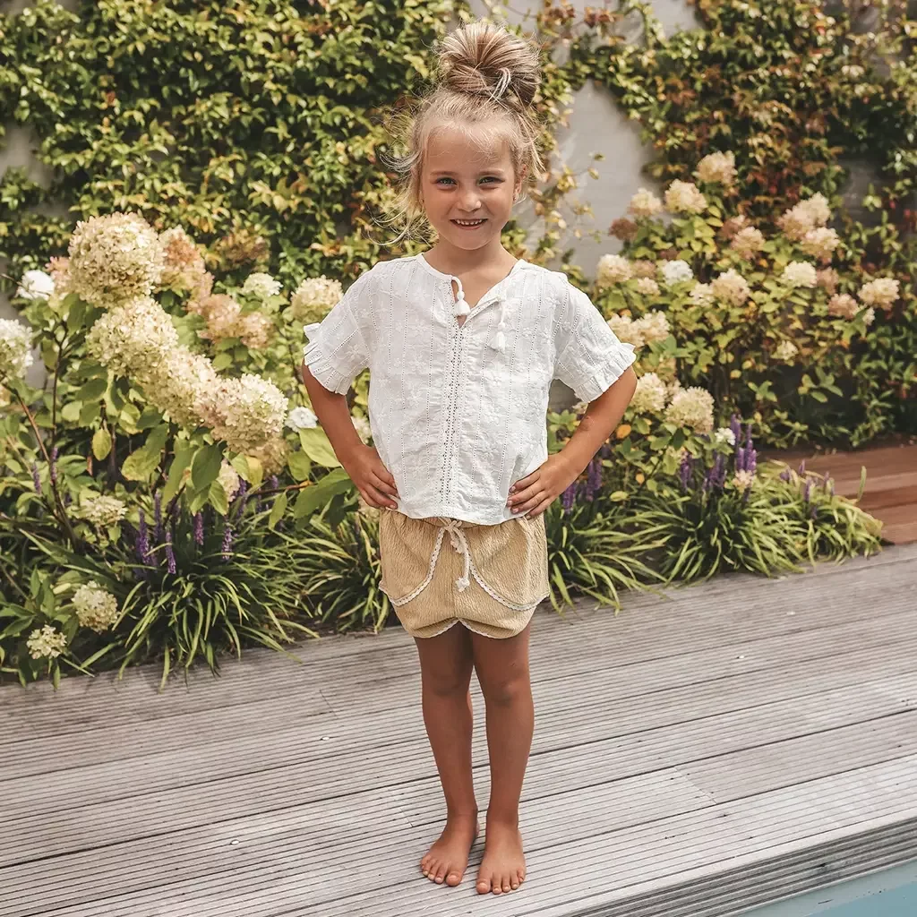 T-shirt blouse Schiffly (antique white)