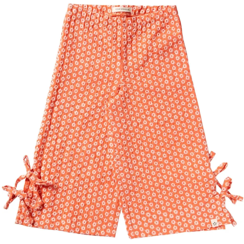 Broek Broderie wide leg (coral)