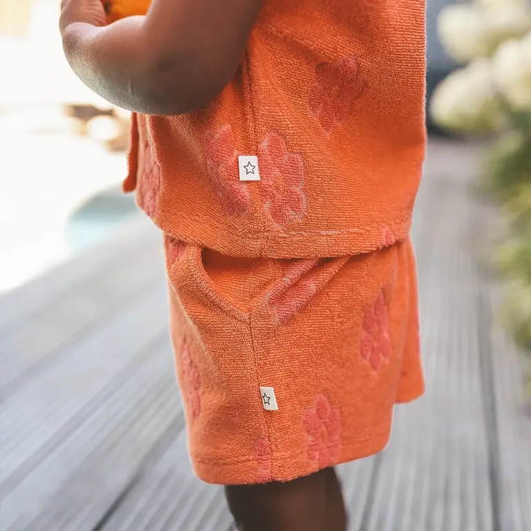 Kort broekje Flower badstof(coral)