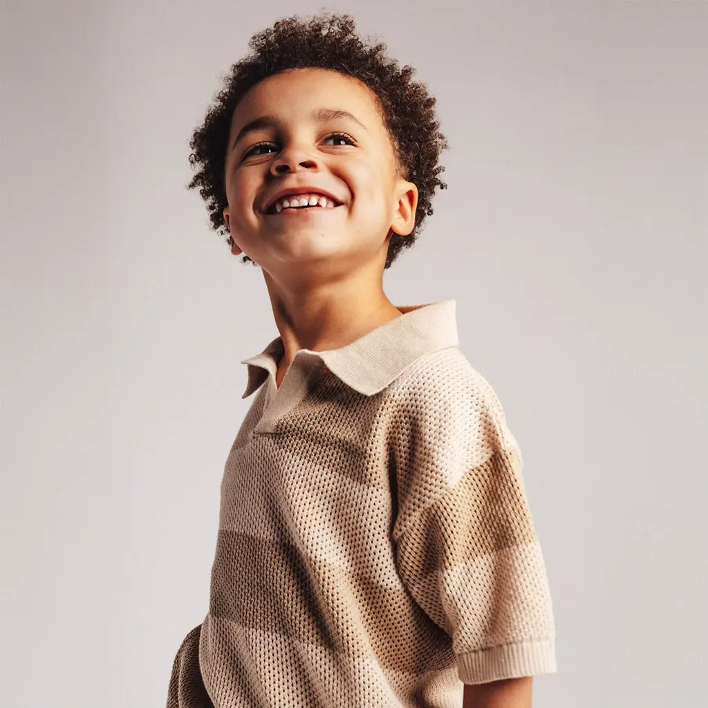 Gehaakte polo t-shirt Sev (taupe)