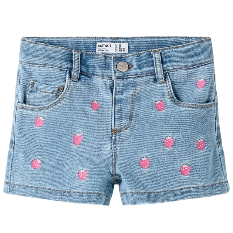 Kort spijkerbroekje REGULAR FIT Rose (light blue denim strawberry)