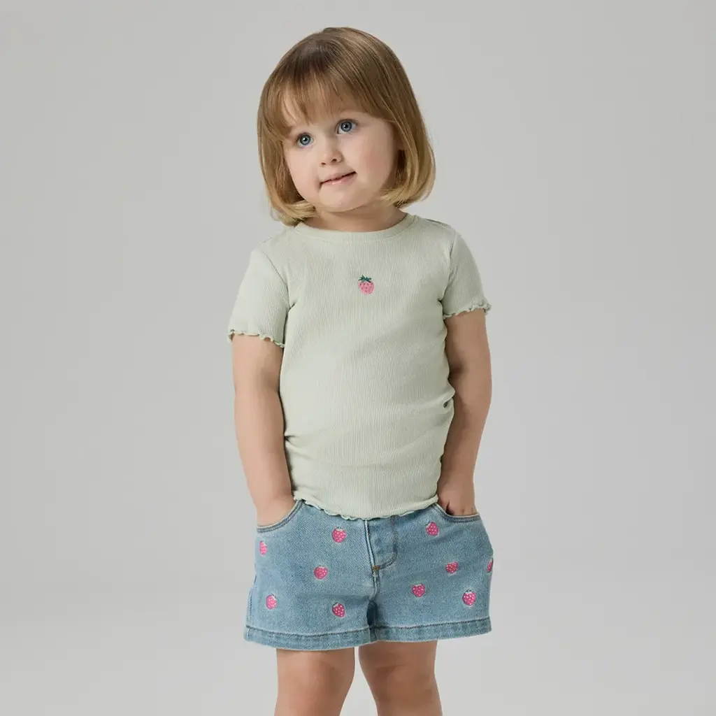 Kort spijkerbroekje REGULAR FIT Rose (light blue denim strawberry)