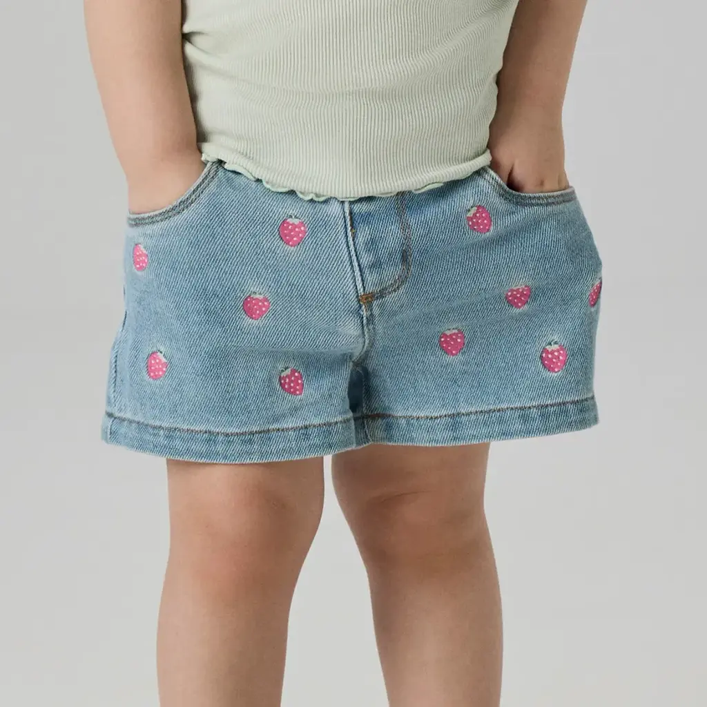 Kort spijkerbroekje REGULAR FIT Rose (light blue denim strawberry)