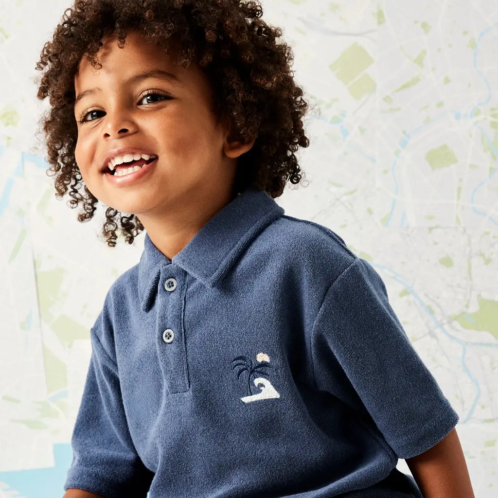 Polo shirt badstof Jared (vintage indigo)
