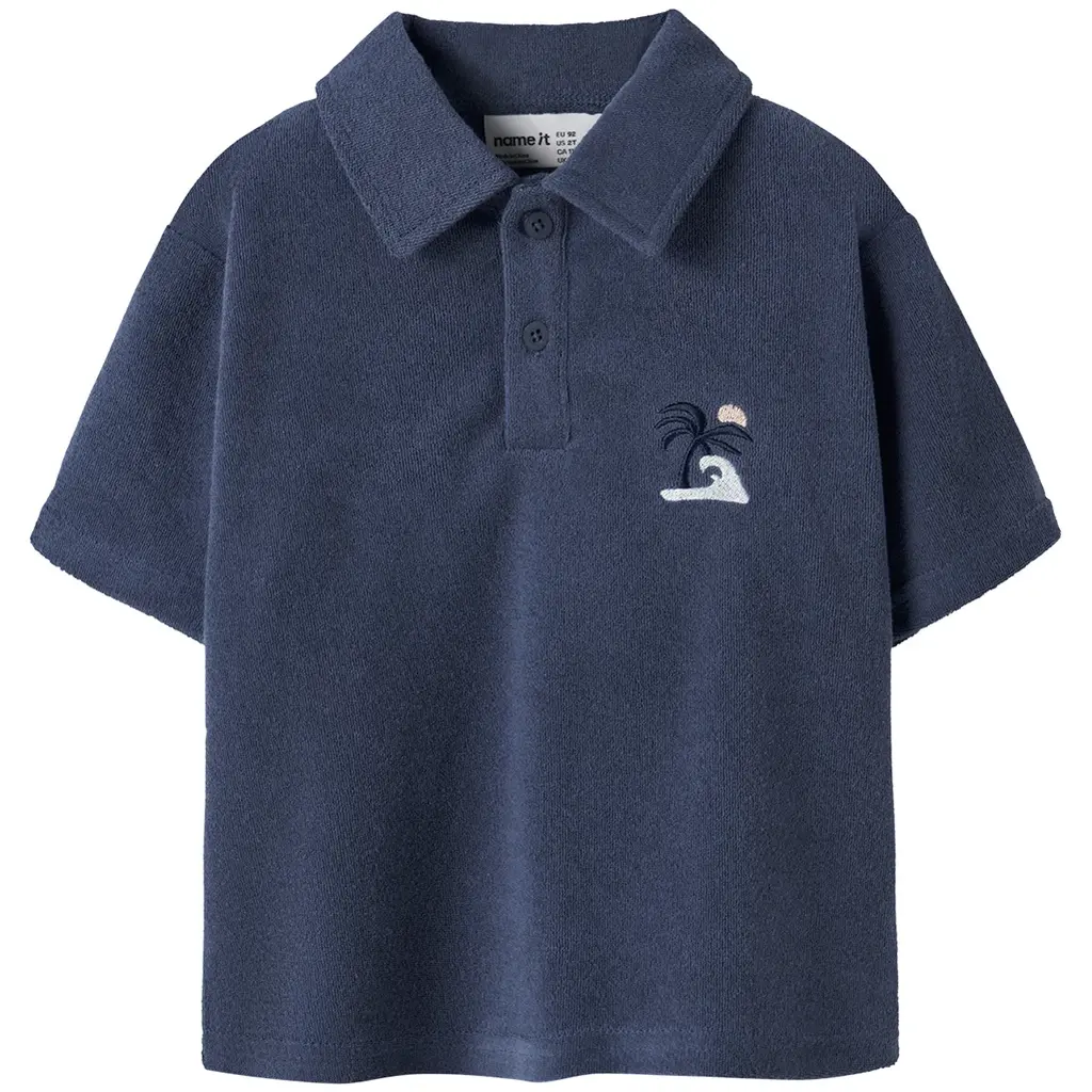 Polo shirt badstof Jared (vintage indigo)