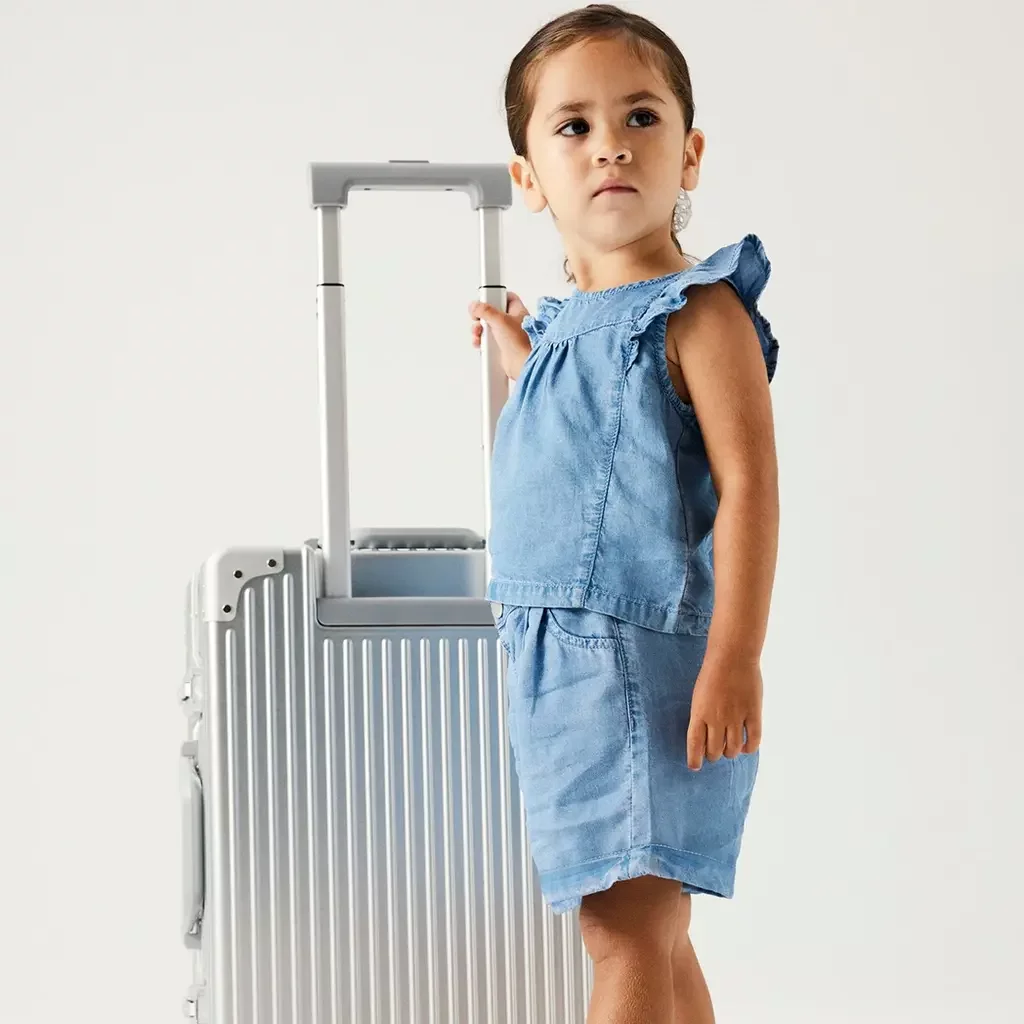 Kort plooi broekje REGULAR FIT Bella (medium blue denim)