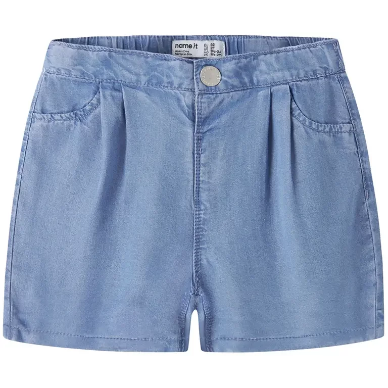 Kort plooi broekje REGULAR FIT Bella (medium blue denim)