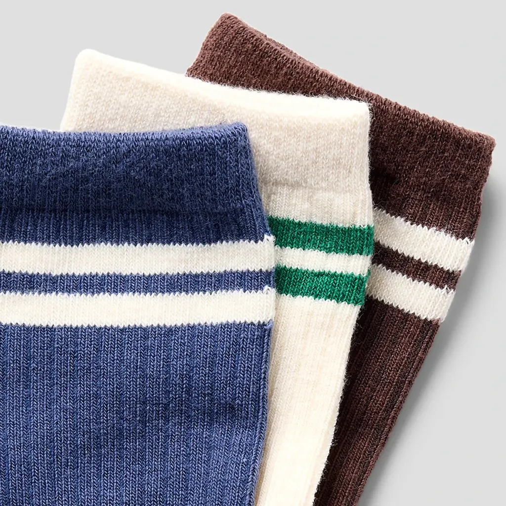 Drie paar sokken (vintage indigo/antique white/french toast)
