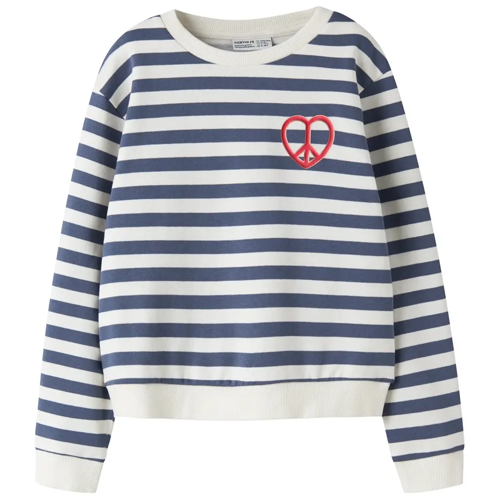 Trui sweat CROPPED Karina (vintage indigo/antique white)