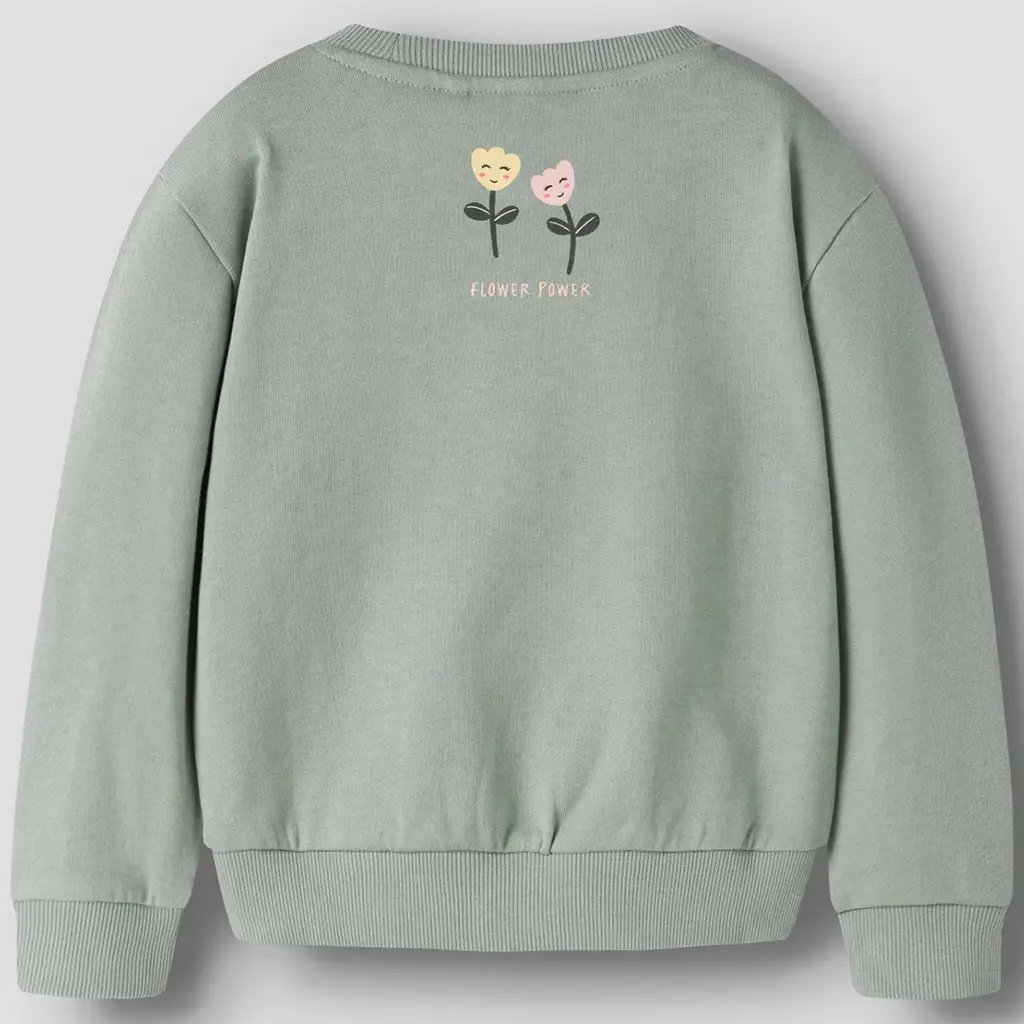 Trui sweat Vasacha (green milieu flower power)