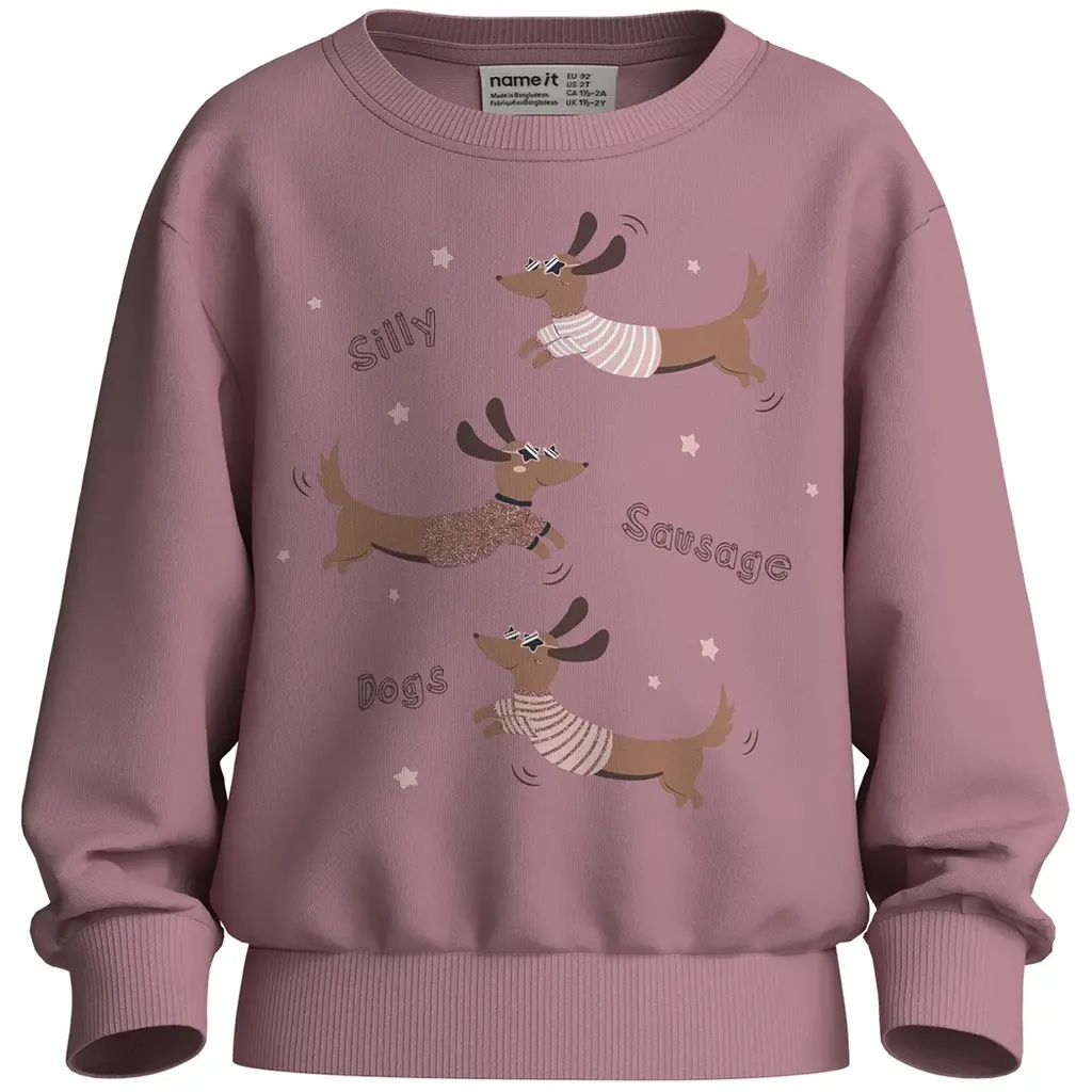 Trui sweat Vasacha (lilas sausage dogs)