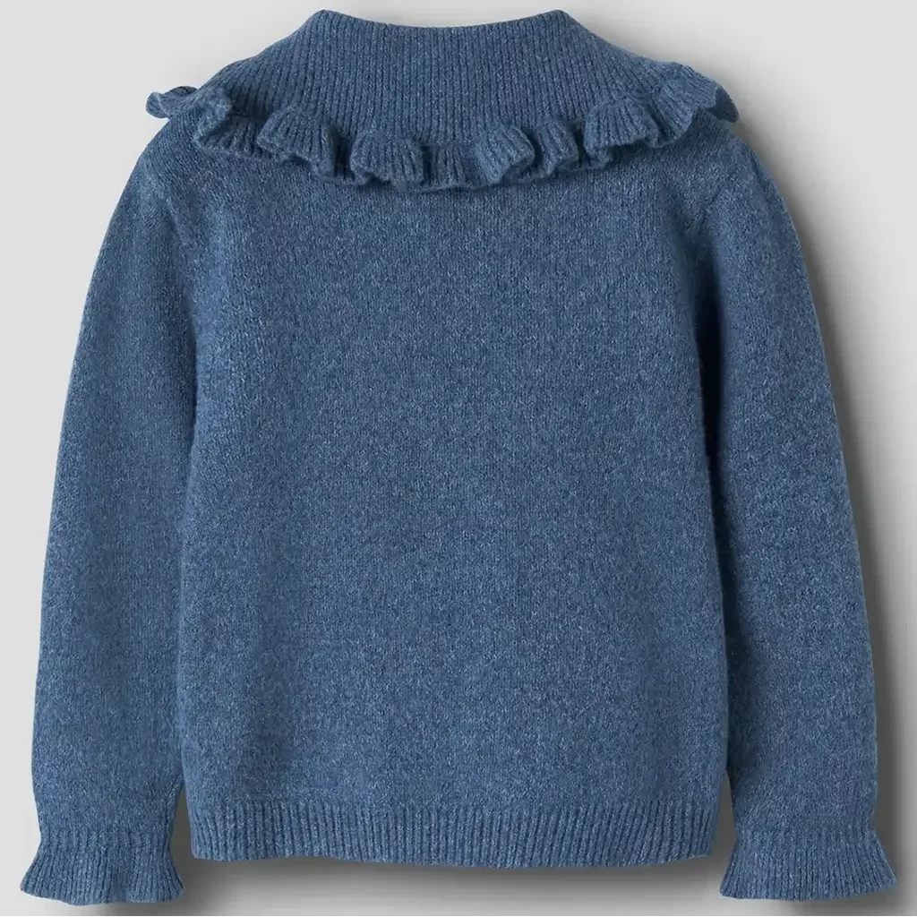Gebreid truitje met kraag REGULAR FIT Kirstena (vintage indigo)