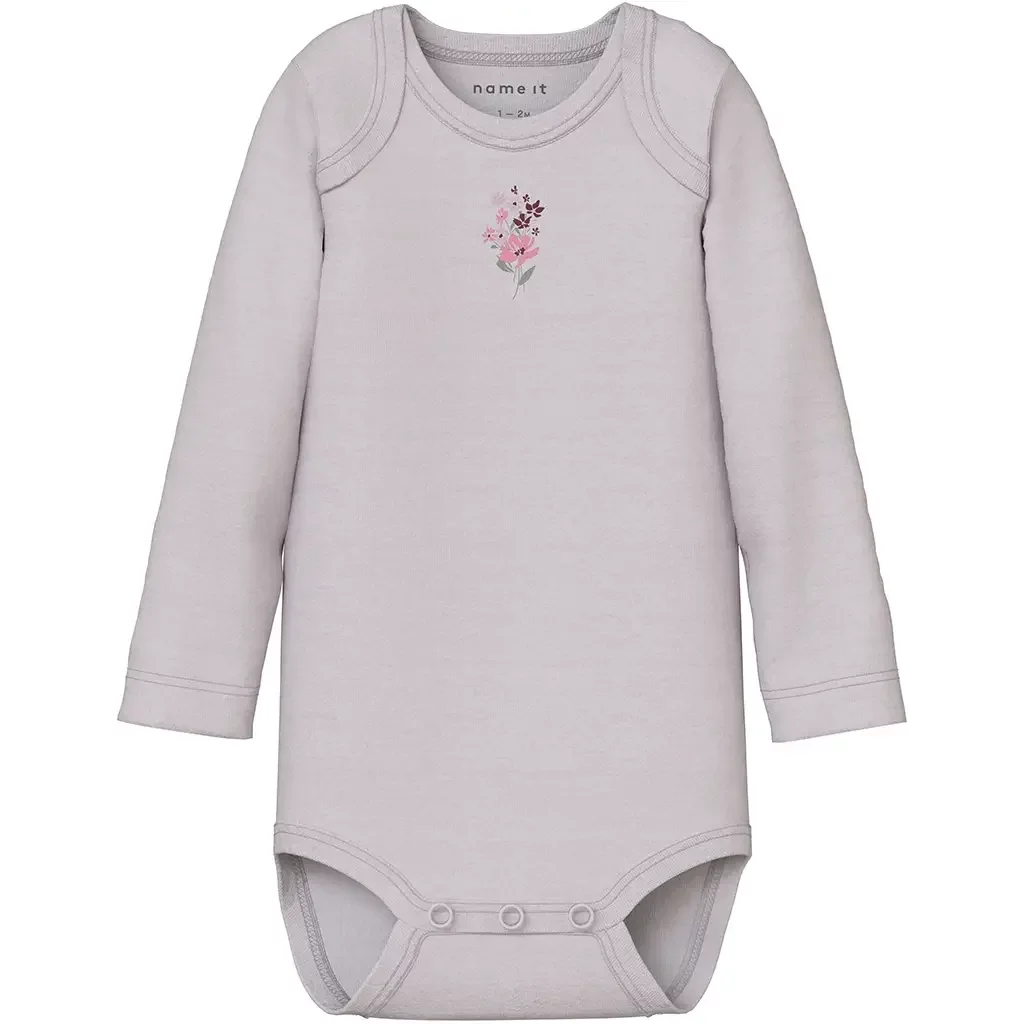 Drie rompertjes Flower (jet stream/lilac marble/cashmere rose)