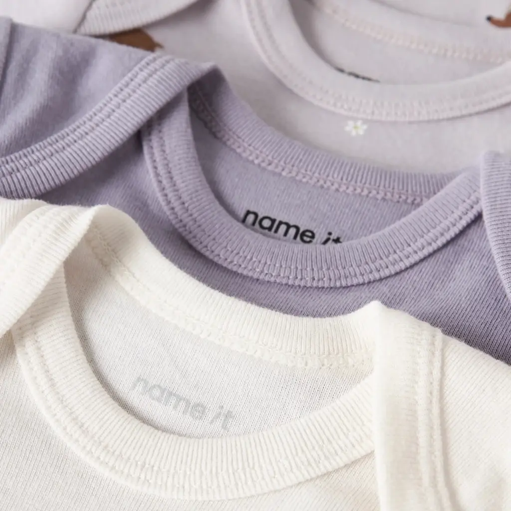 Drie rompertjes Deer (lilac marble/jet stream/lavender gray)