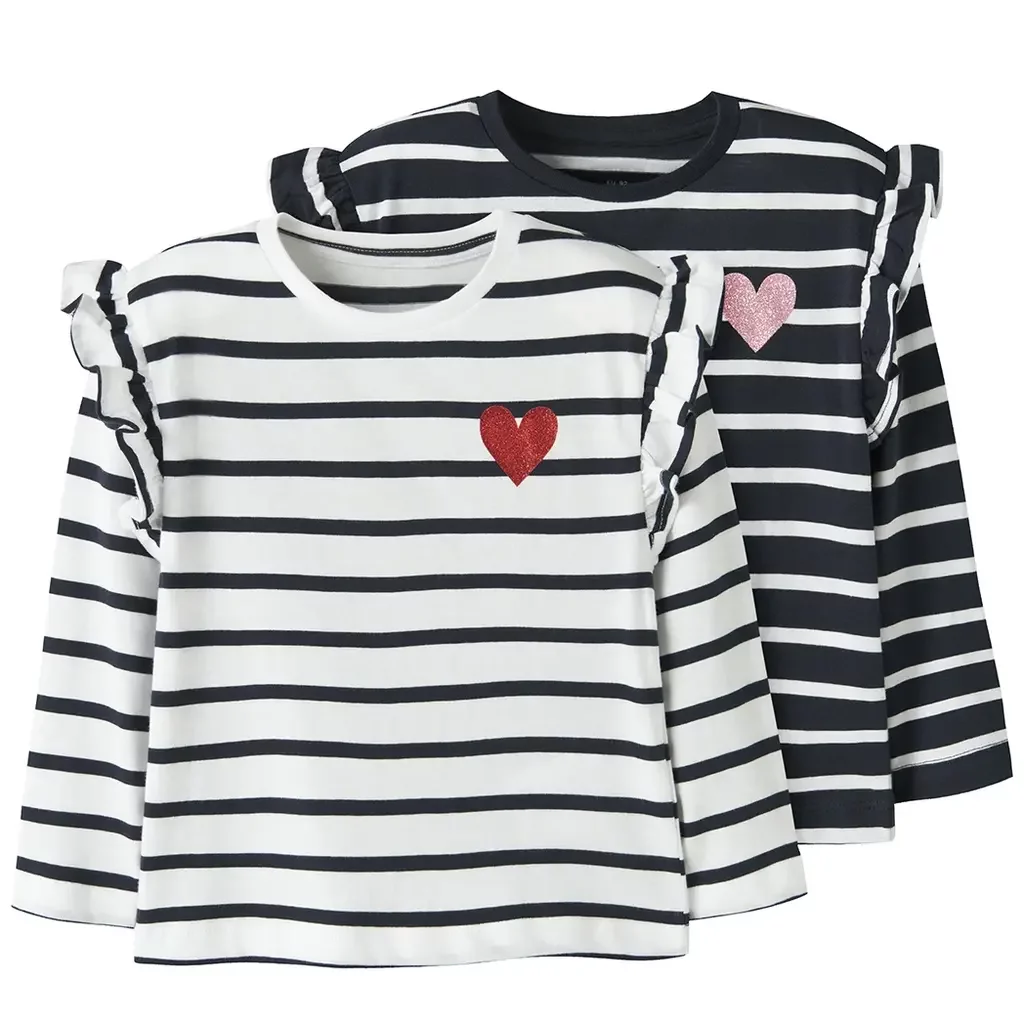 Twee longsleeve Toverlina (dark sapphire/bright white)