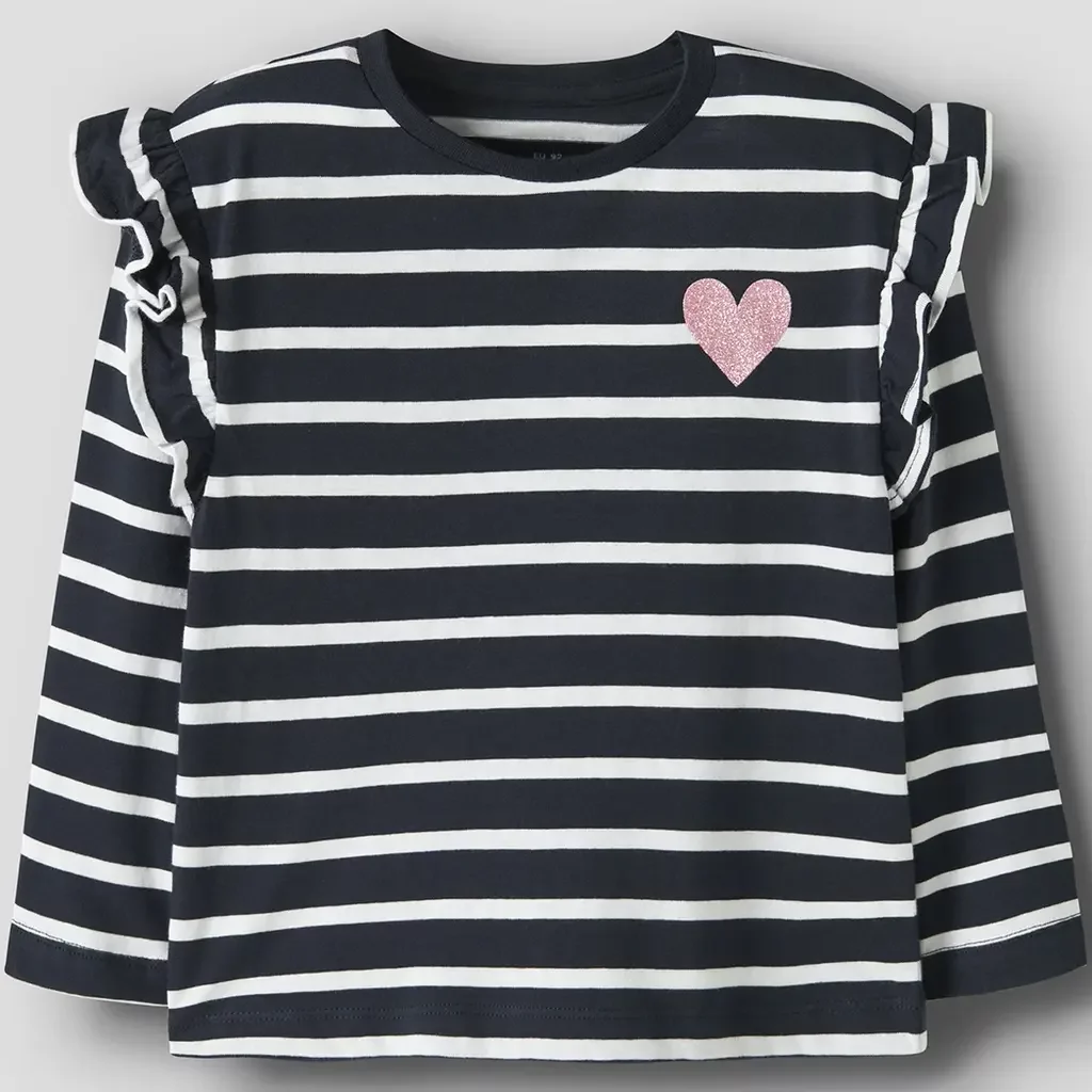 Twee longsleeve Toverlina (dark sapphire/bright white)