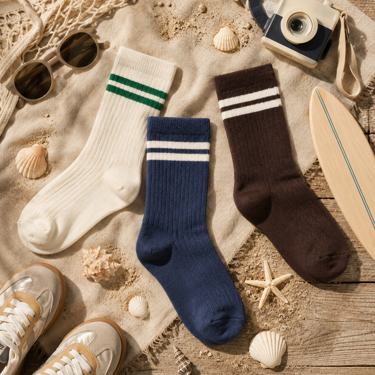 Drie paar sokken (vintage indigo/antique white/french toast)